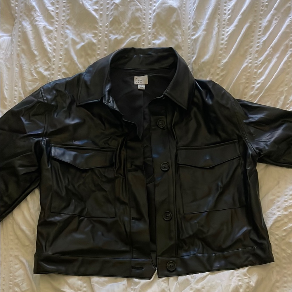 Target Glossy Black Leather Jacket
